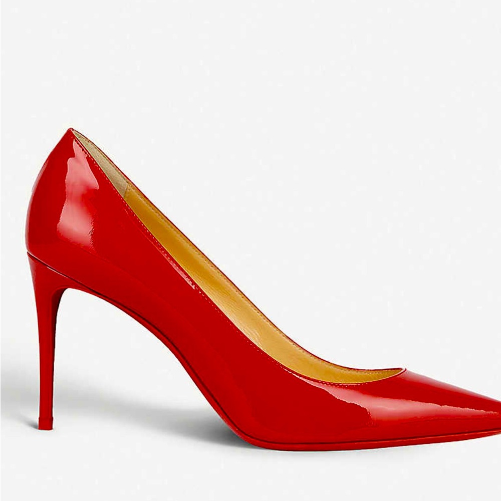 Never worn, never out of box Christian Louboutin Kate red patent mint condition